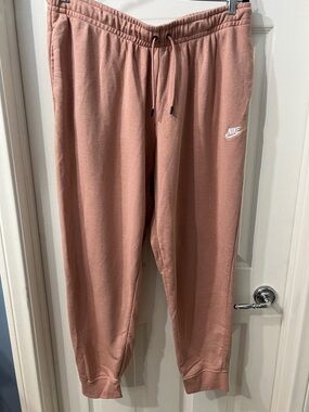 Nike Sweatpants Joggers Pink Embroidered Swoosh Athleisure Size XL